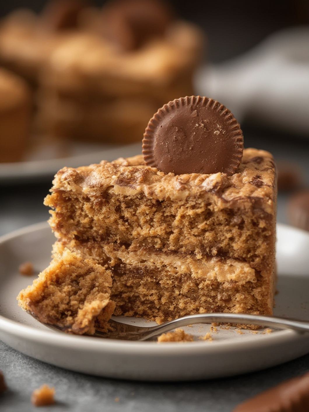 Serving suggestion for Peanut Butter Cup Cake