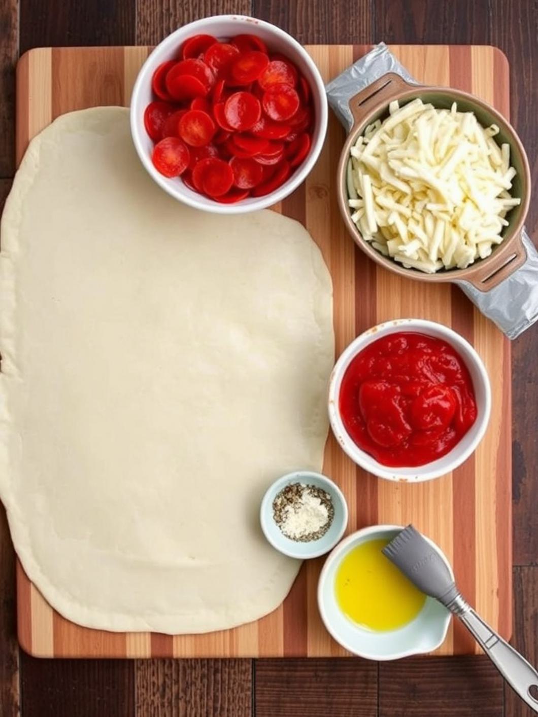 Ingredients for Pepperoni Pizza Rolls