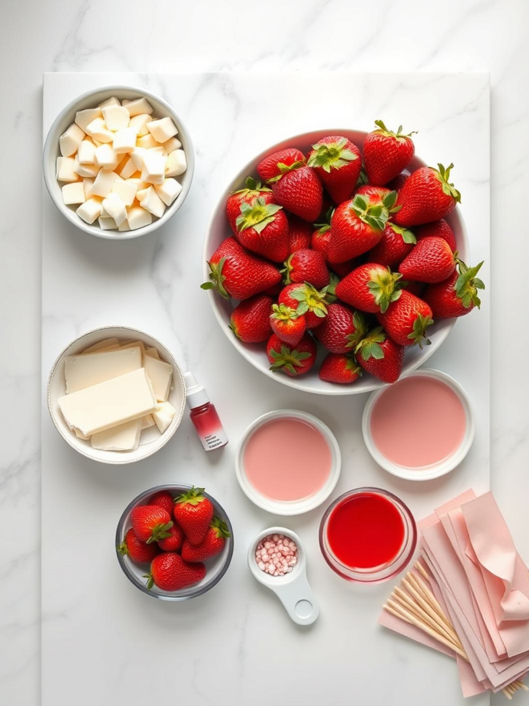 Ingredients for Pink Ombré Chocolate Strawberries
