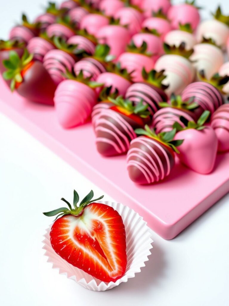 Pink Ombré Chocolate Strawberries