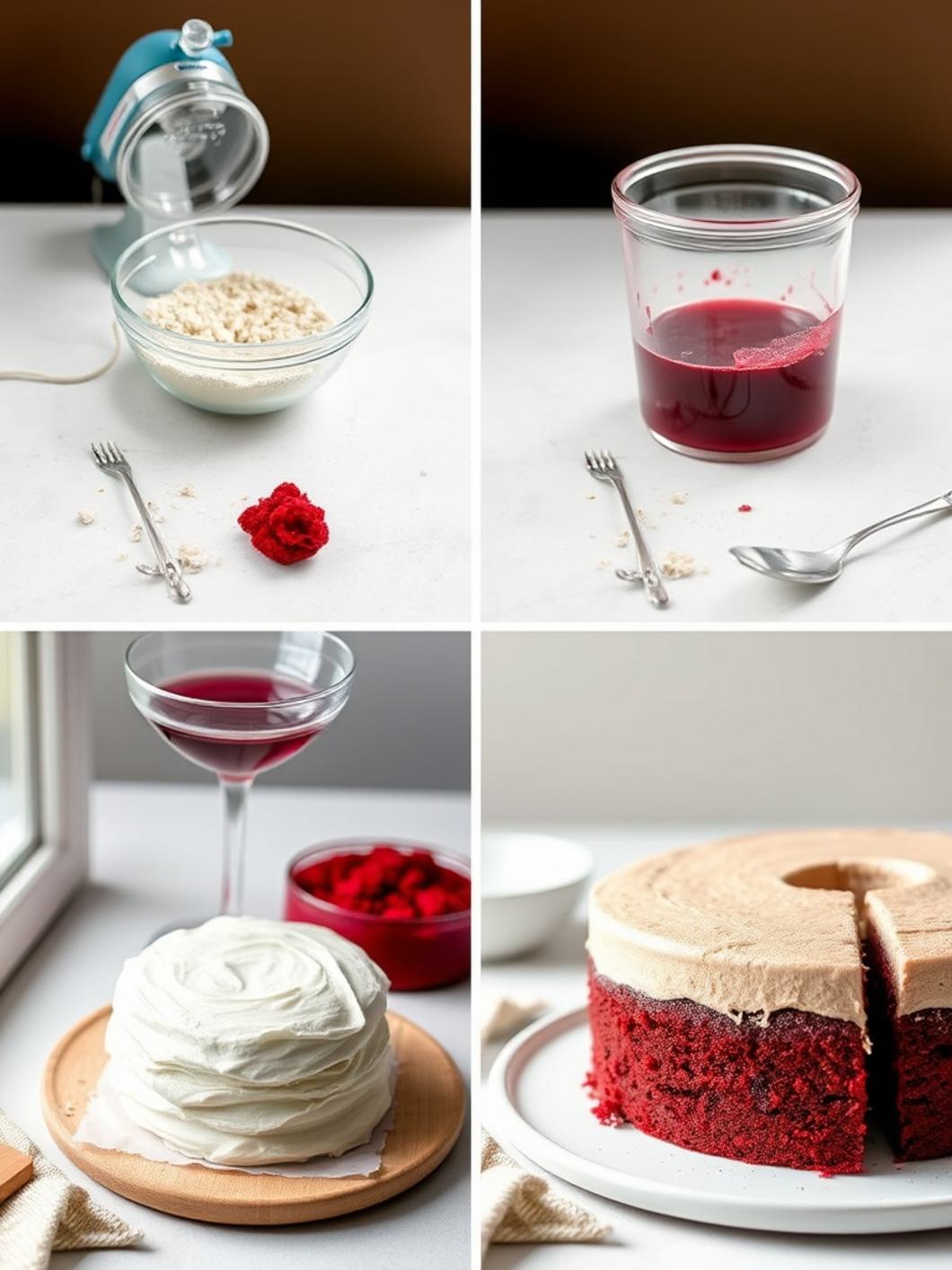Cut slice of red velvet poke cake