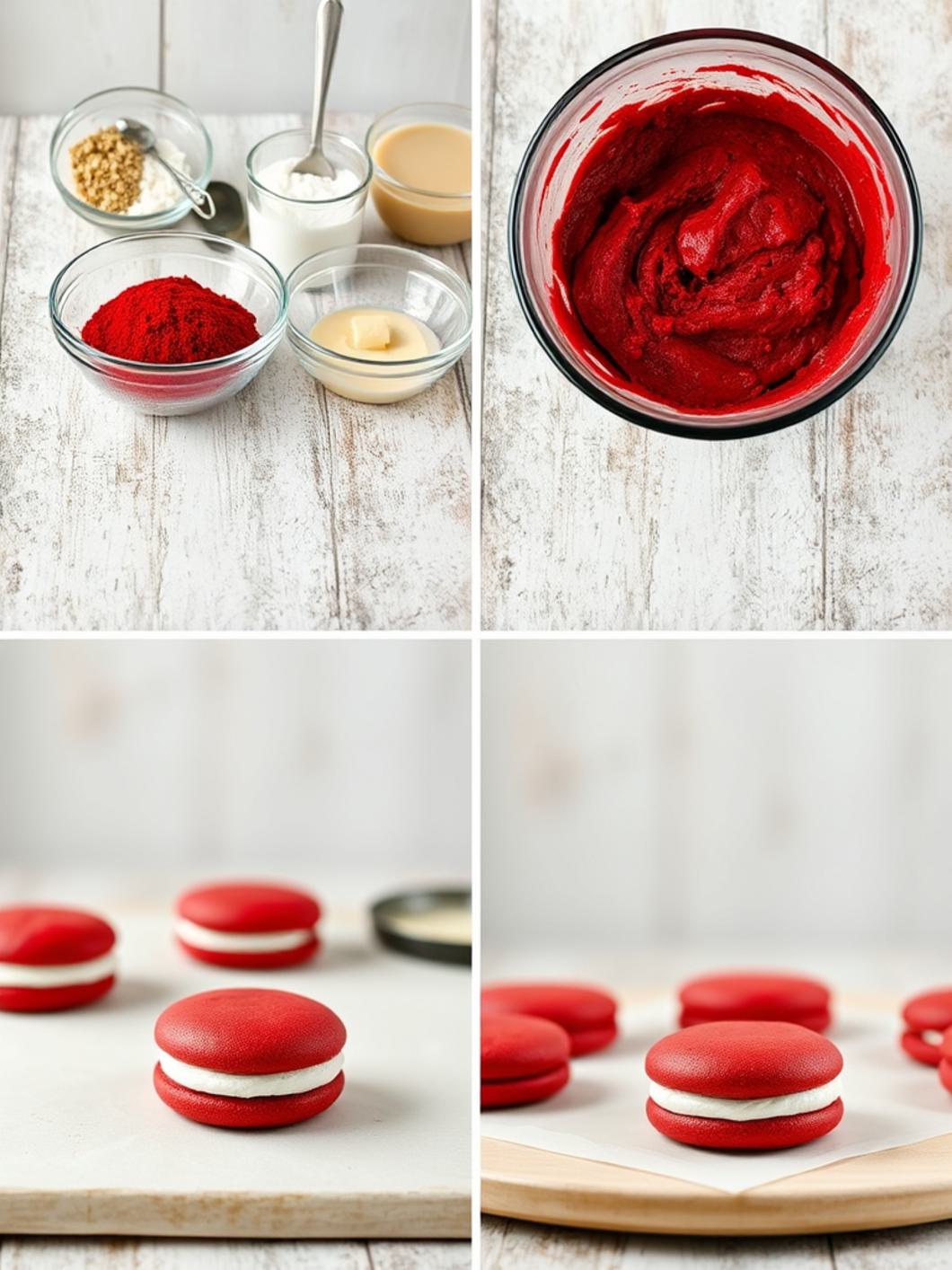 Step-by-Step preparation for Red Velvet Whoopie Pies