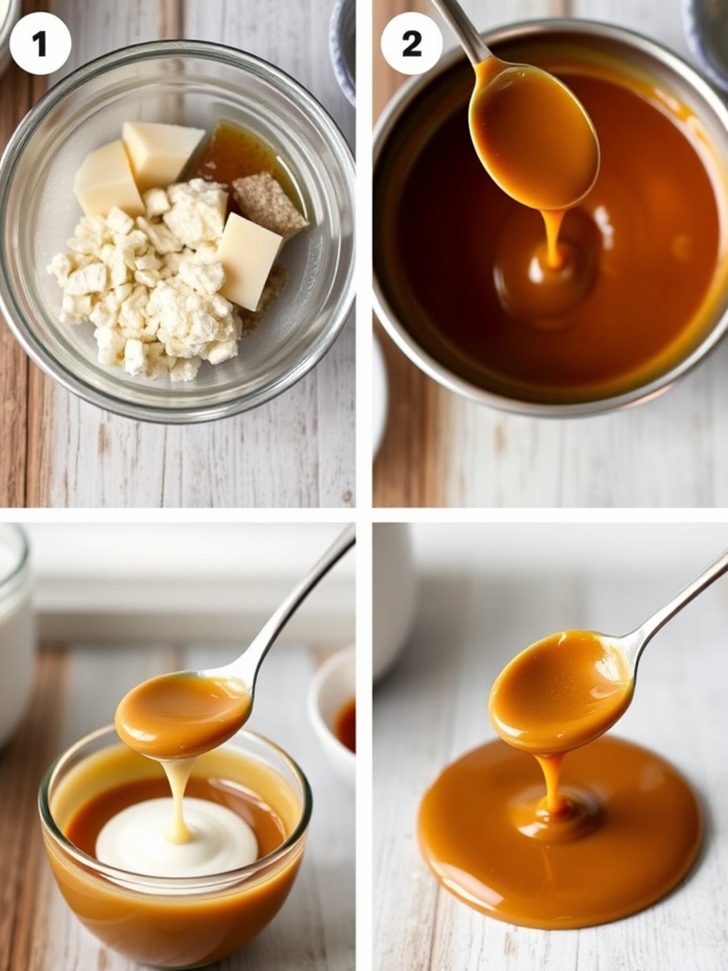 Step-by-Step preparation for Salted Caramel Sauce