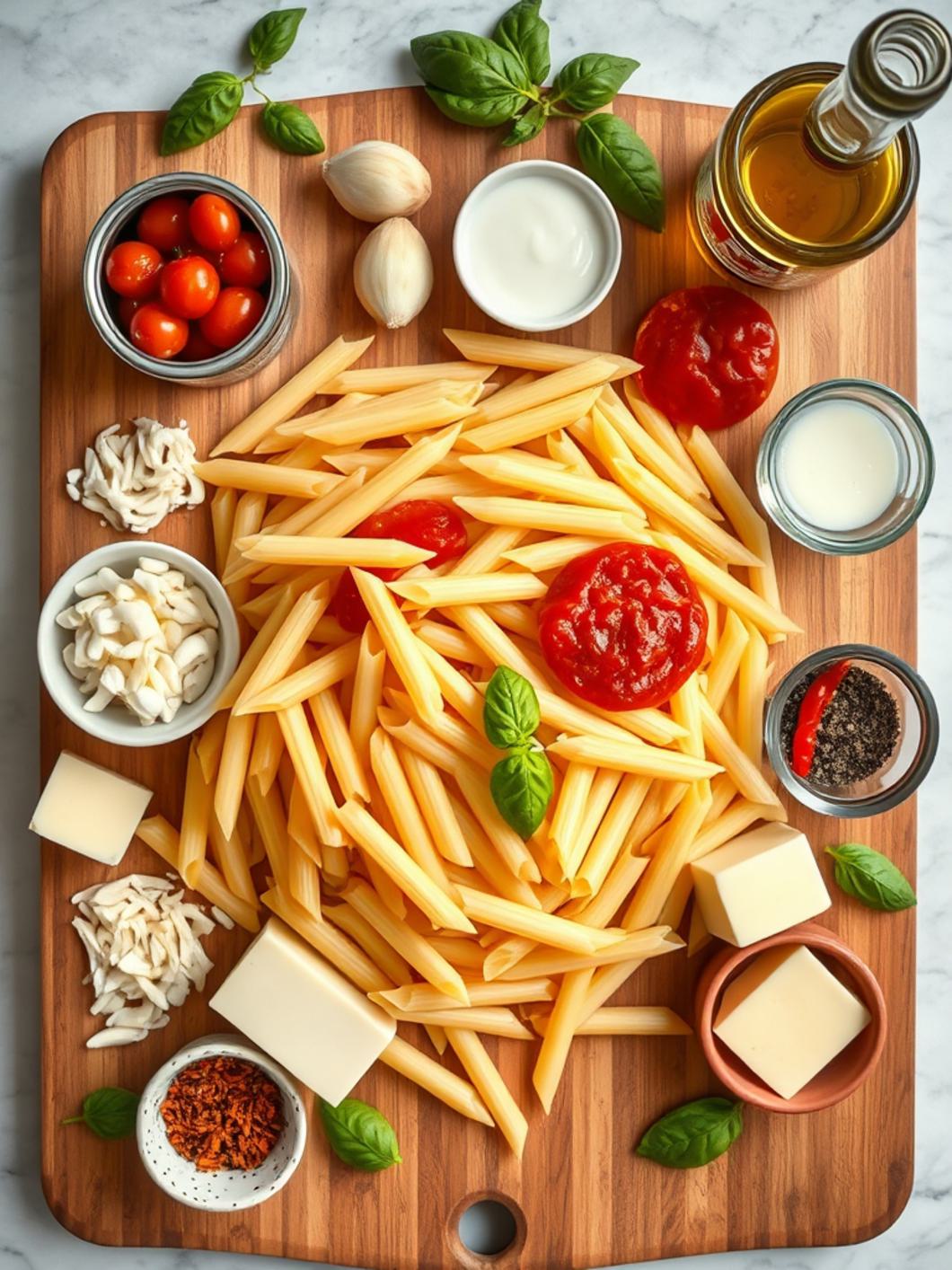 Ingredients for Spicy Penne alla Vodka