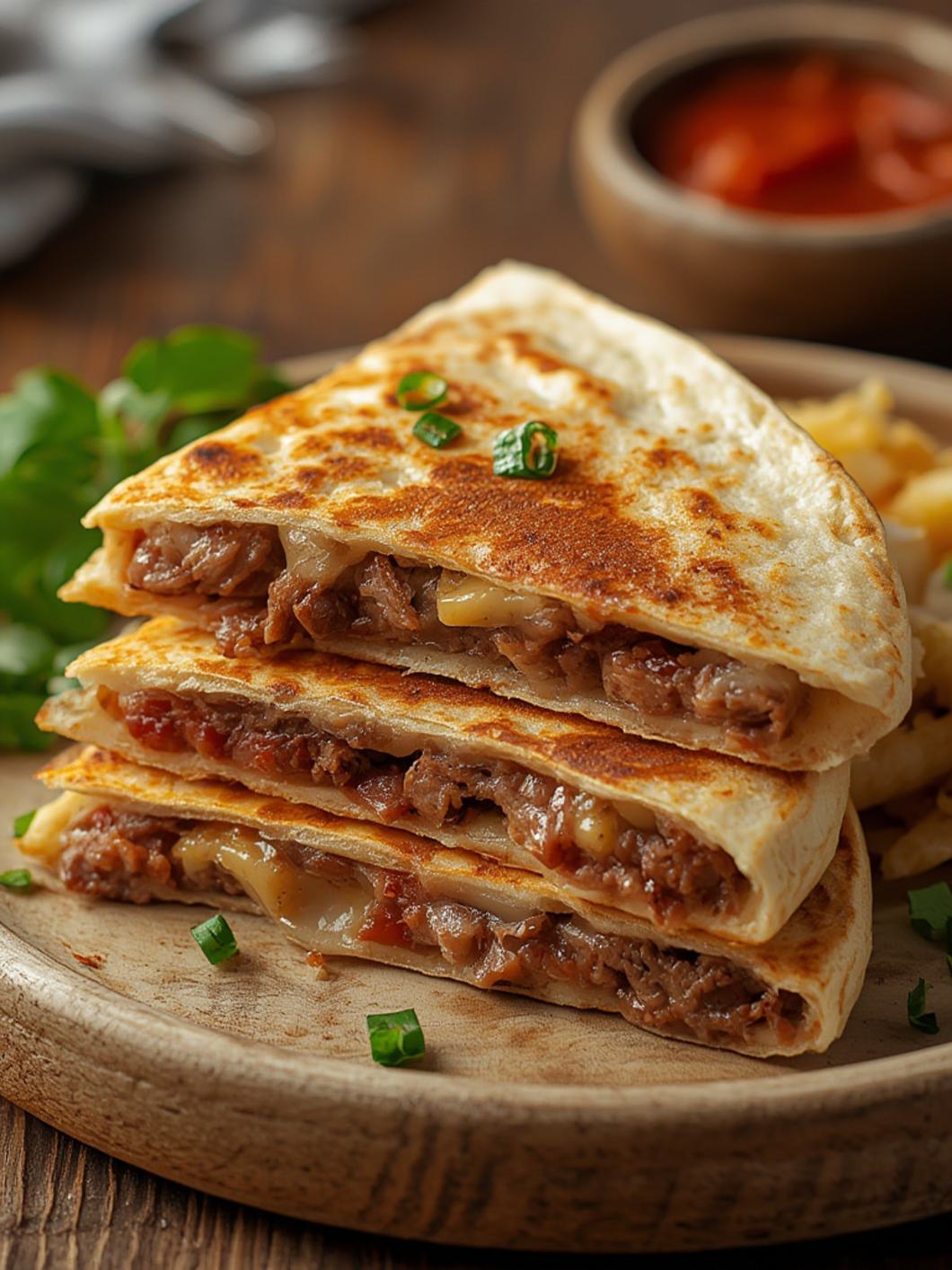 Serving suggestion for Steak Quesadillas 
