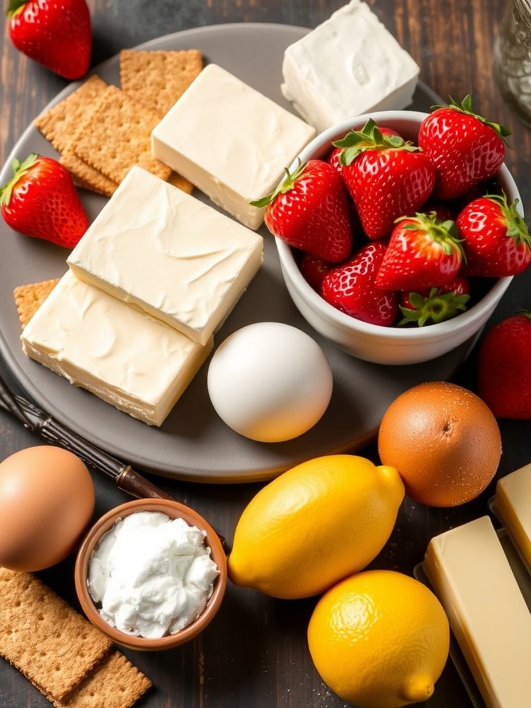 Ingredients for Strawberry Cheesecake Bars