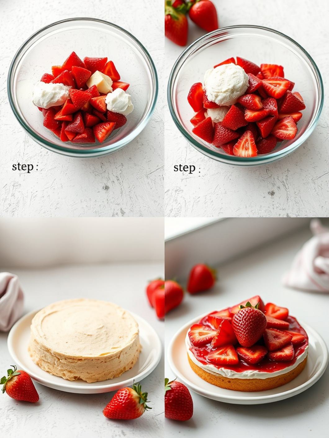 Step-by-Step preparation for Strawberry Shortcake