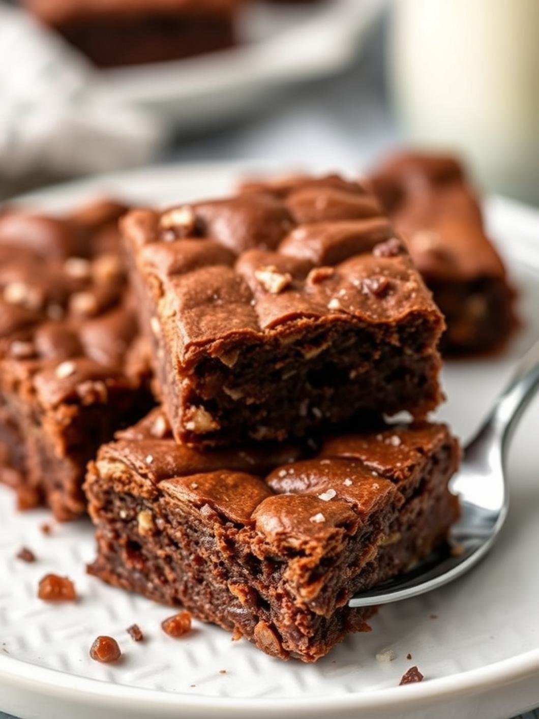 Serving suggestion for Sweet and Salty Brownies