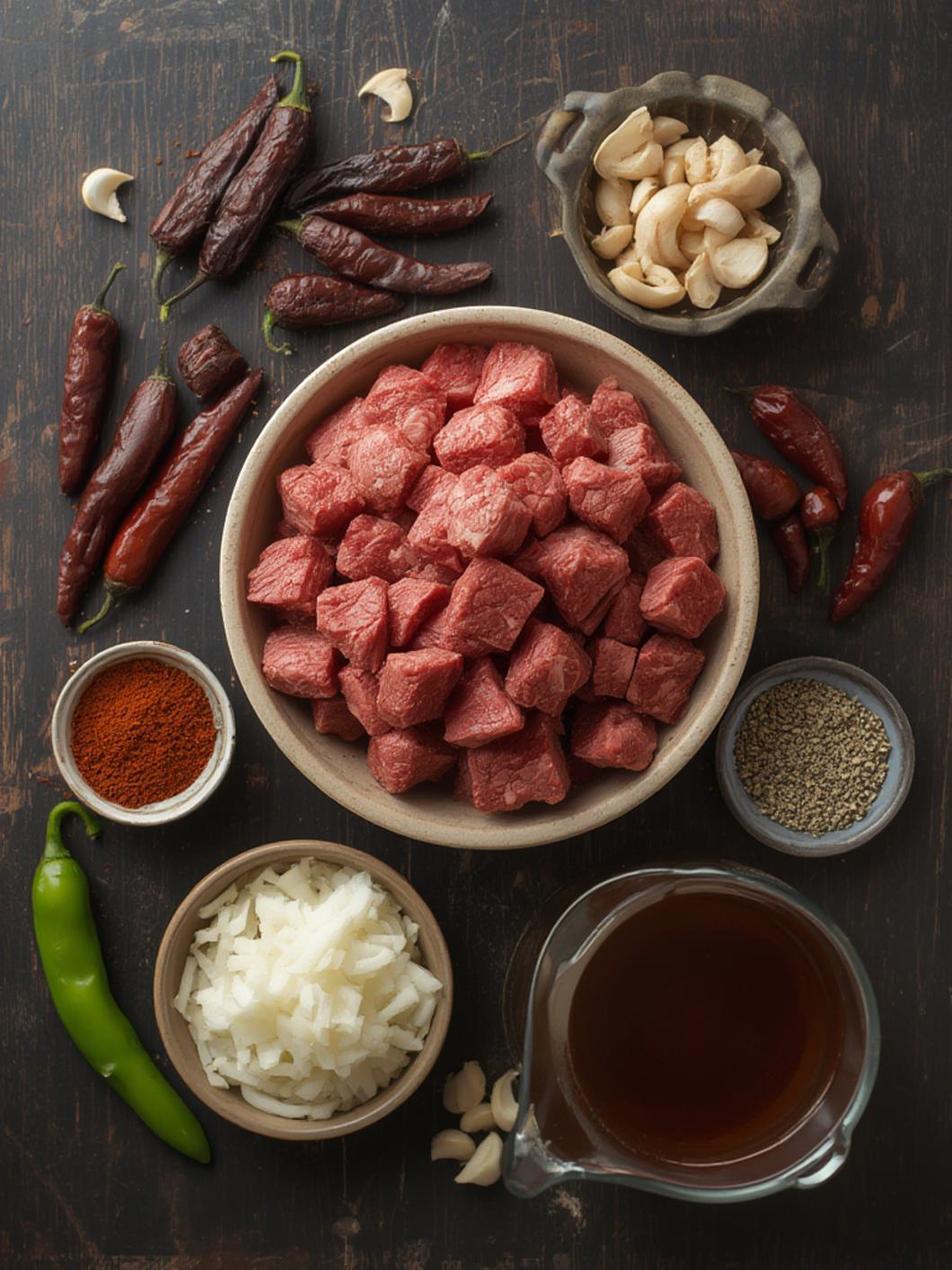 Ingredients for Texas Chili