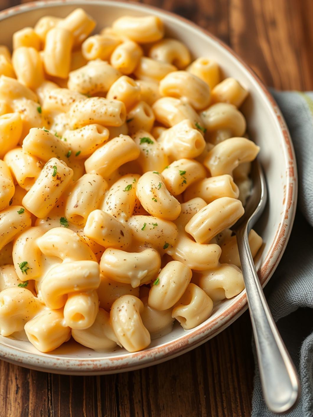 Serving suggestion for Truffle Mac and Cheese