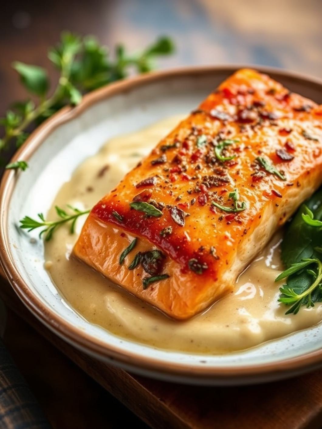 Serving suggestion for Tuscan Butter Salmon