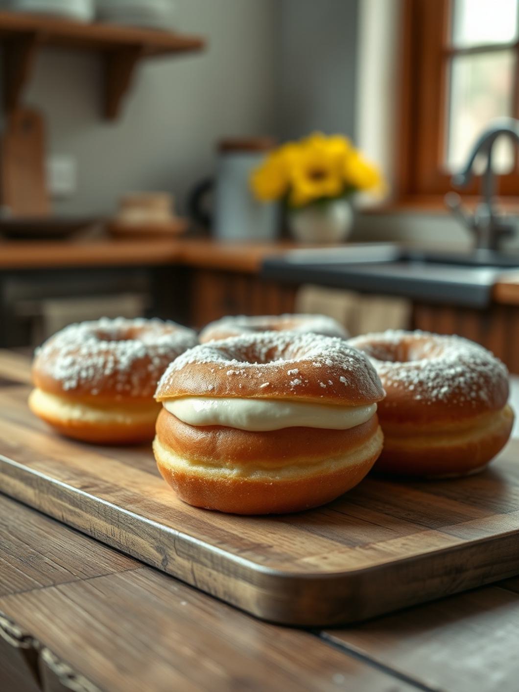 Vanilla Cream-Filled Doughnuts