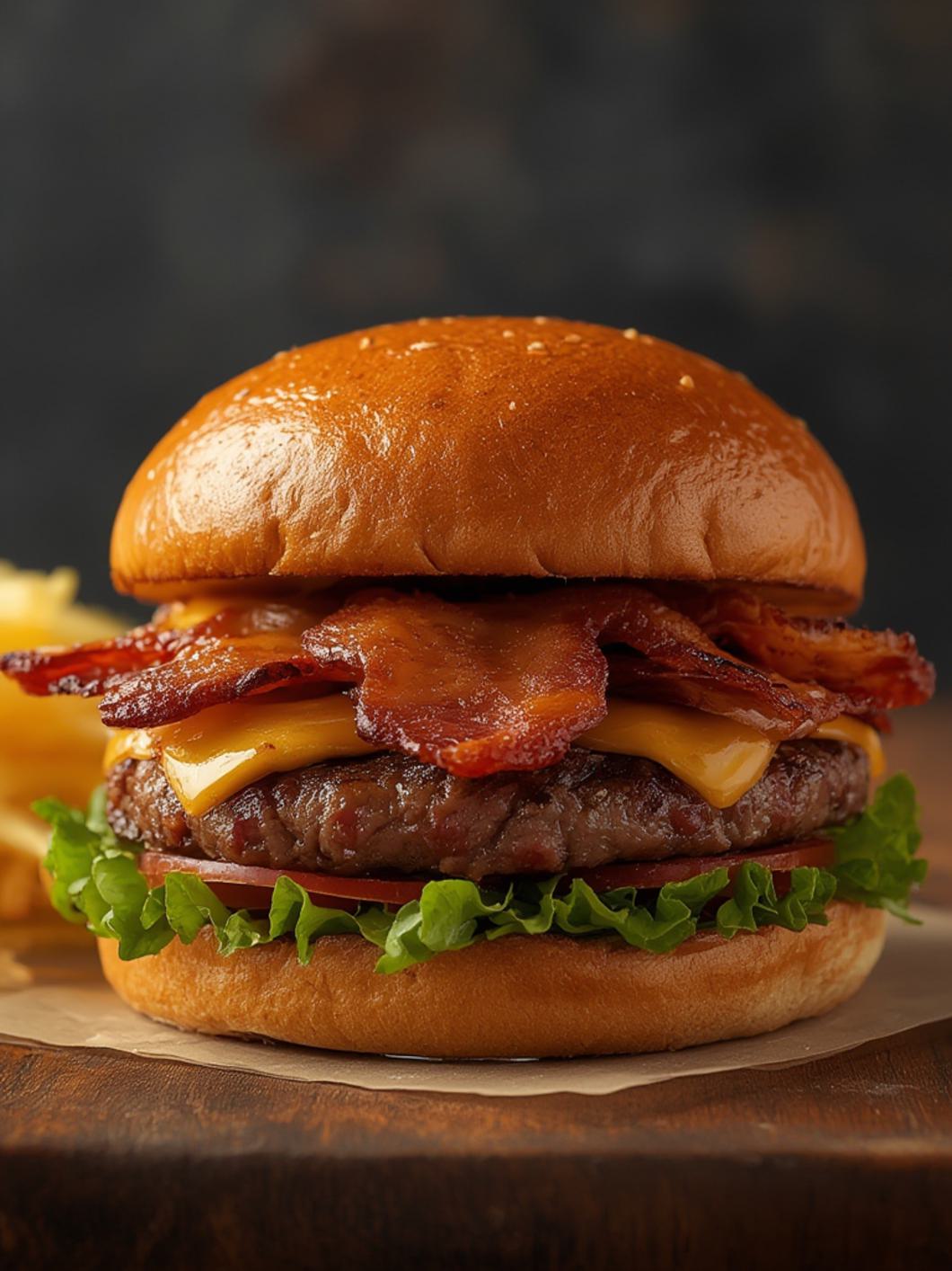 Serving suggestion for BBQ Bacon Smash Burger