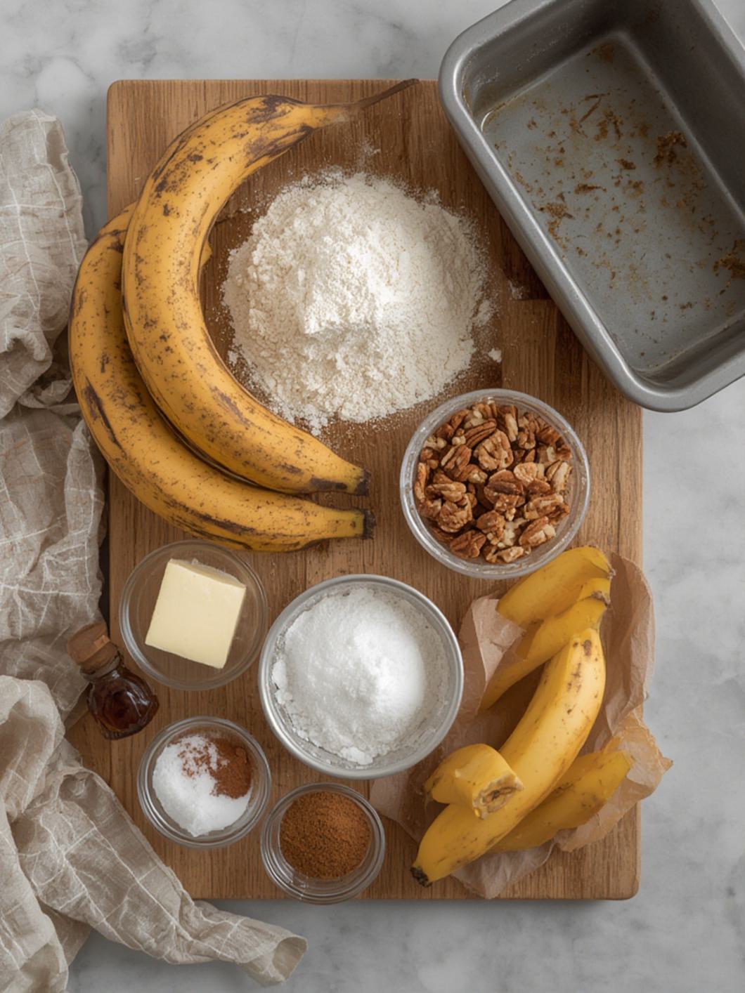 Ingredients for Banana Nut Bread