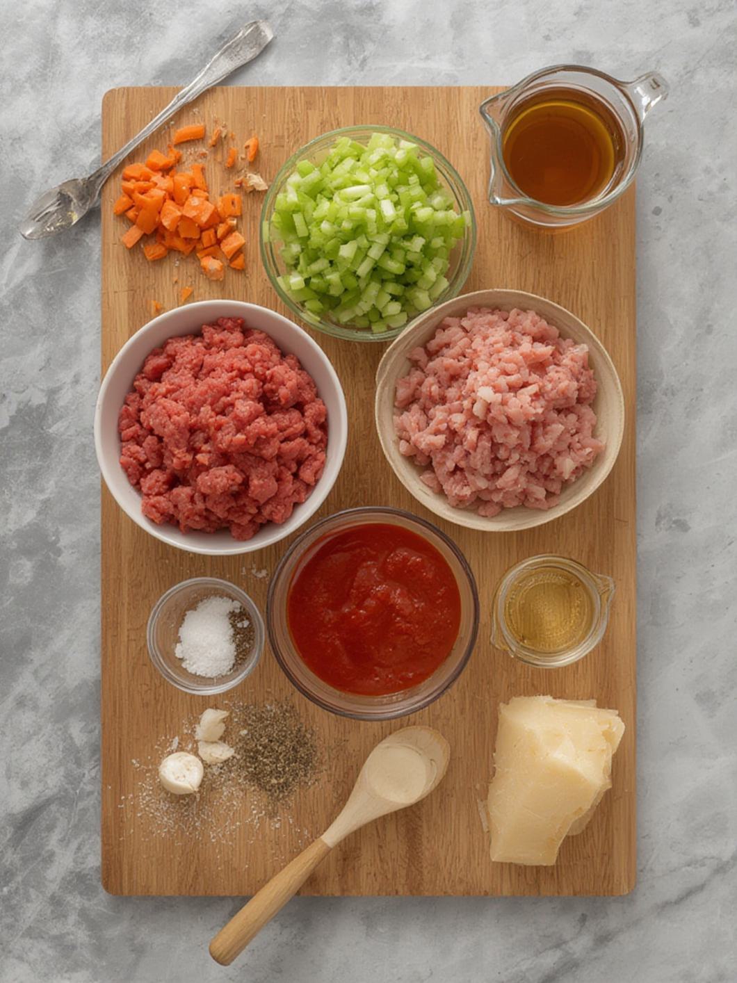 Ingredients for Bolognese Sauce