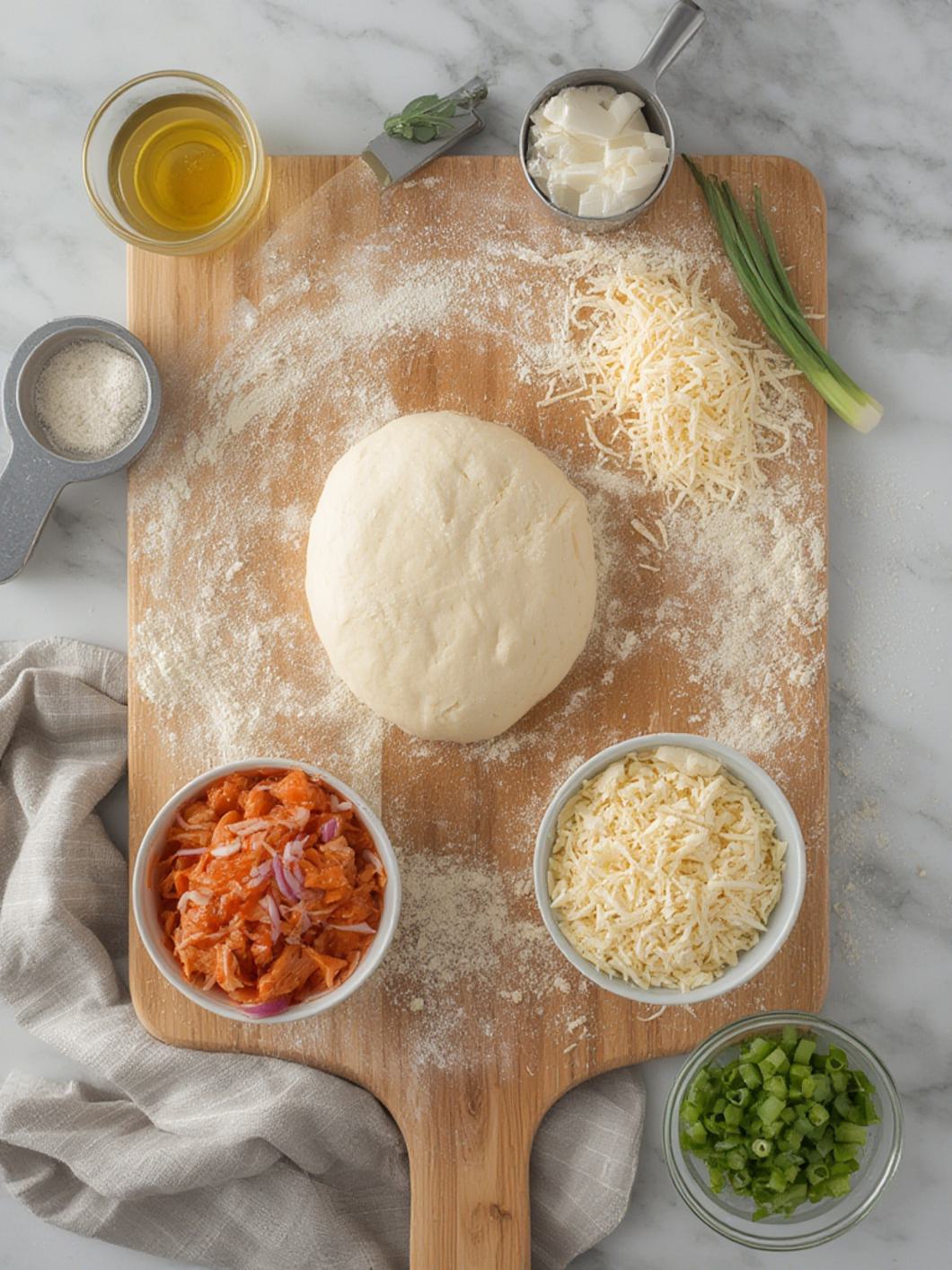 Ingredients for Buffalo Chicken Pizza