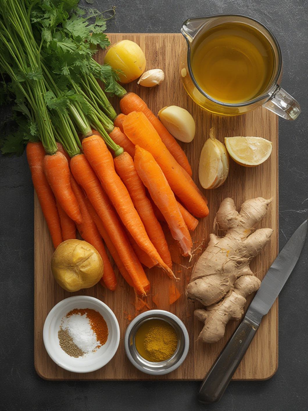 Ingredients for Carrot Ginger Soup