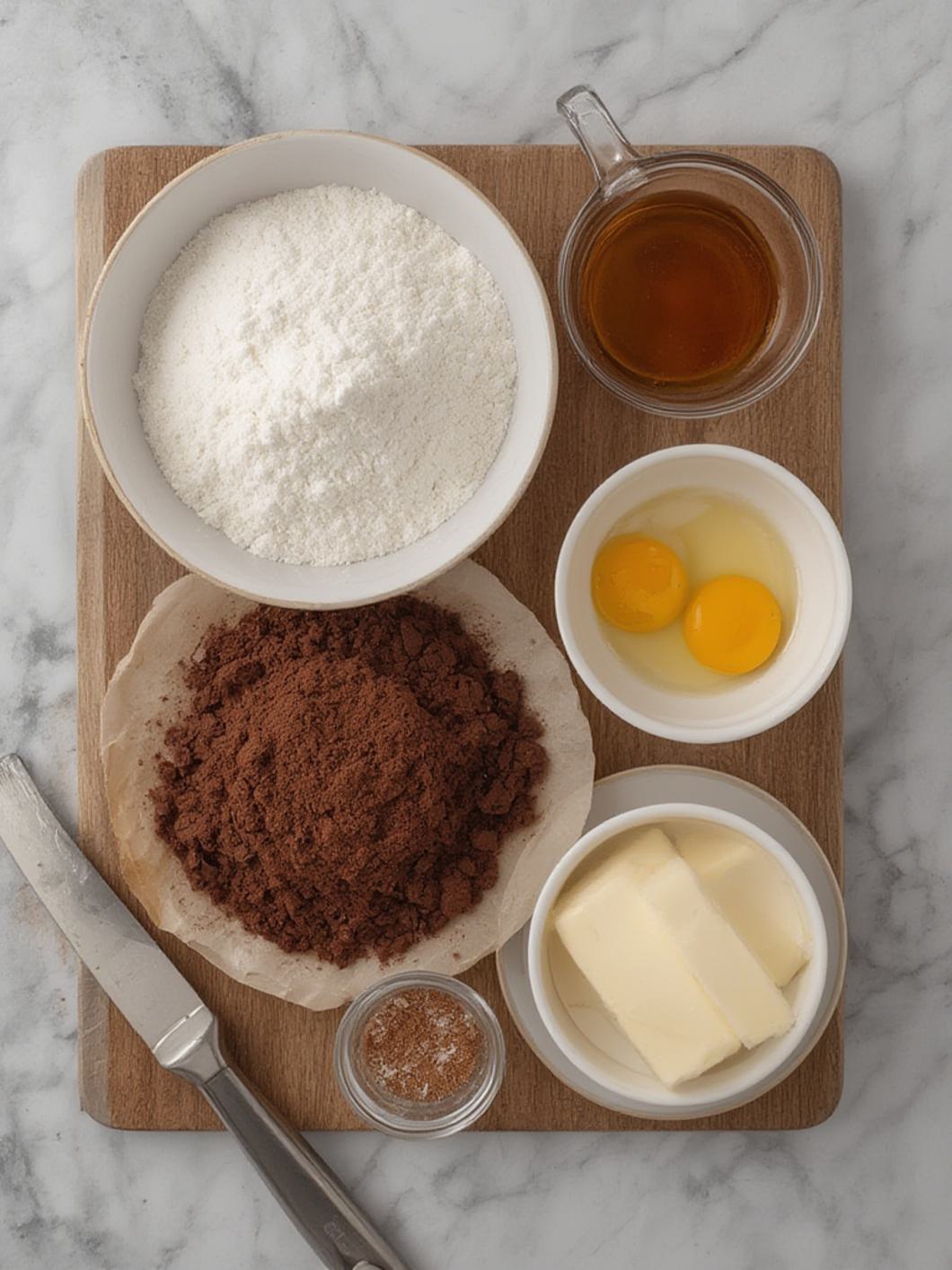 Ingredients for Cheesecake Brownies