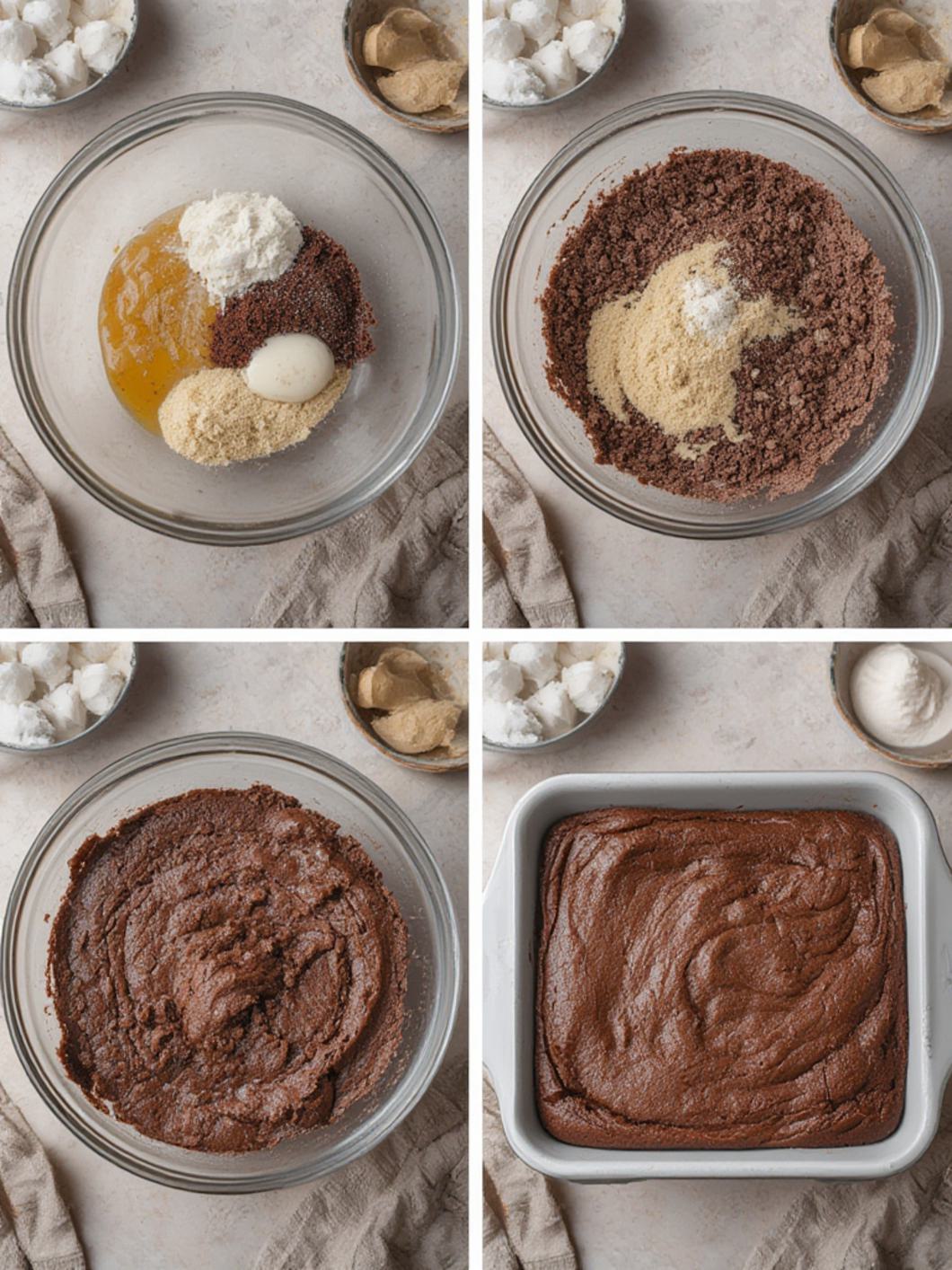 Step-by-Step preparation for Cheesecake Brownies