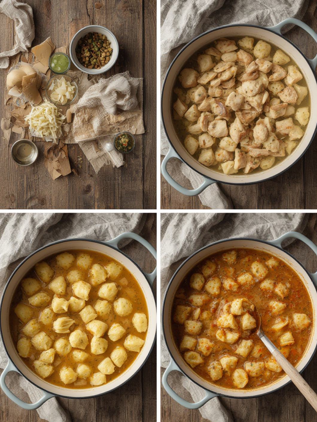 Step-by-Step preparation for Chicken Gnocchi Soup