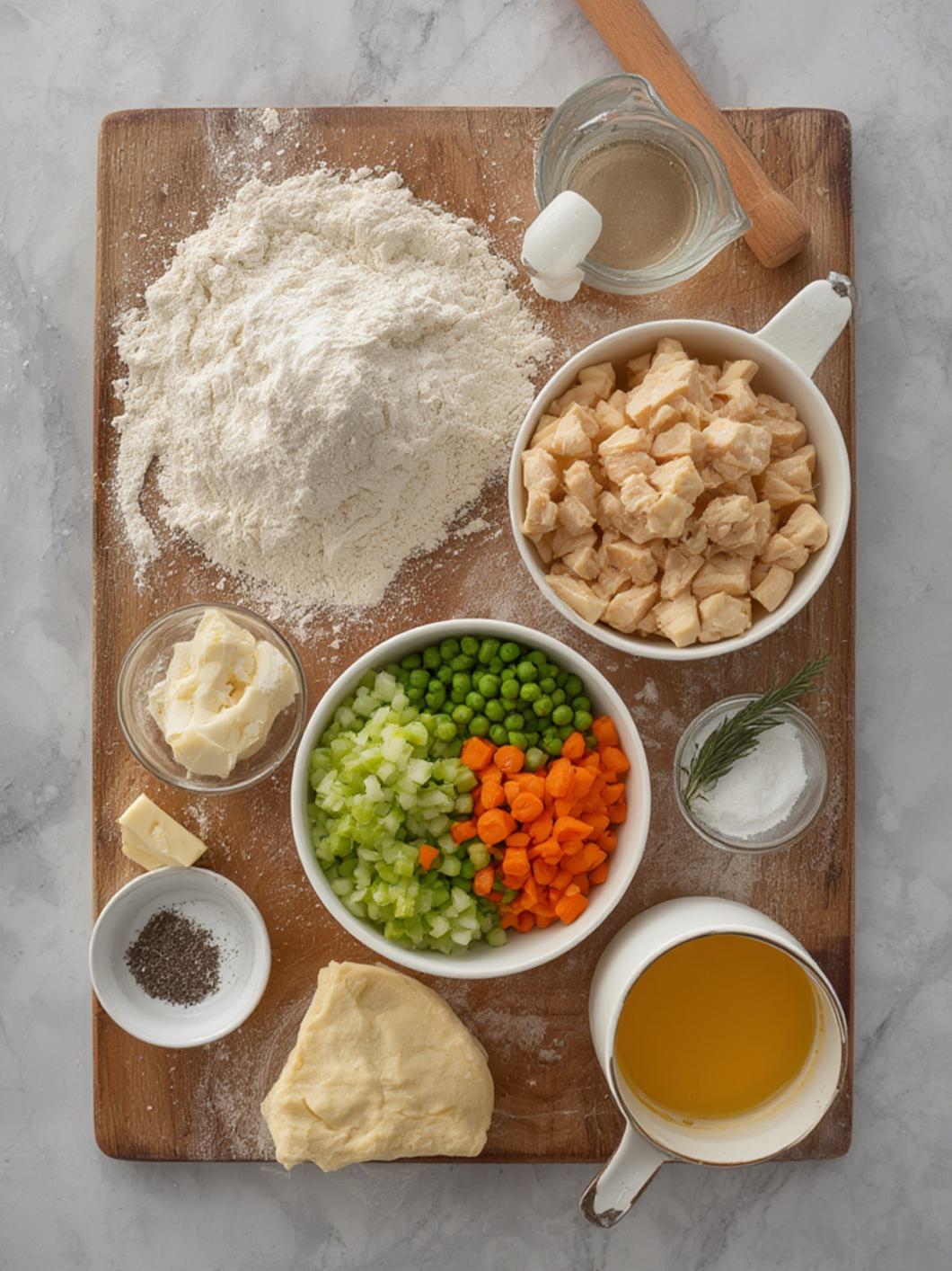 Ingredients for Chicken Pot Pie Hand Pies