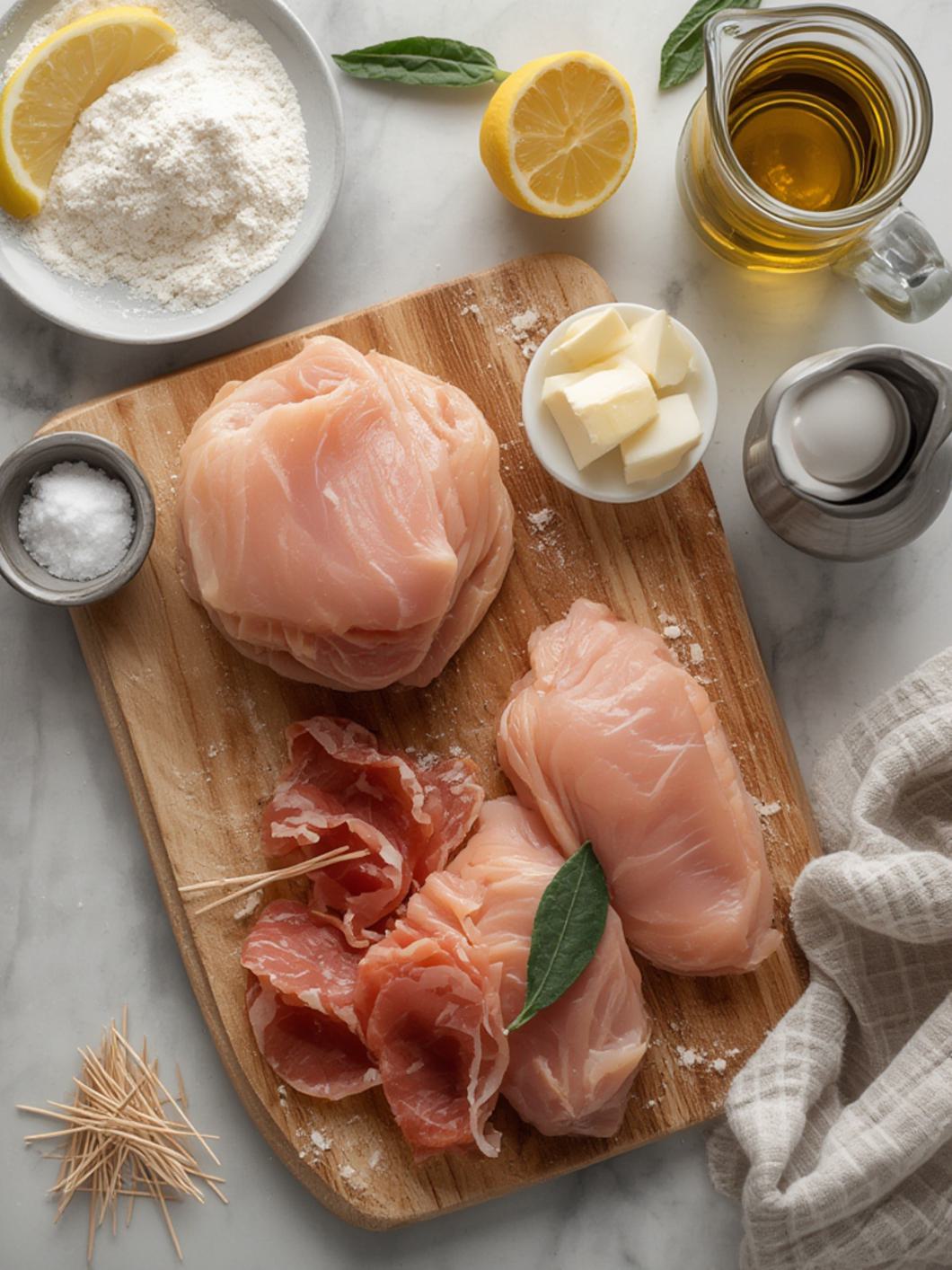 Ingredients for Chicken Saltimbocca