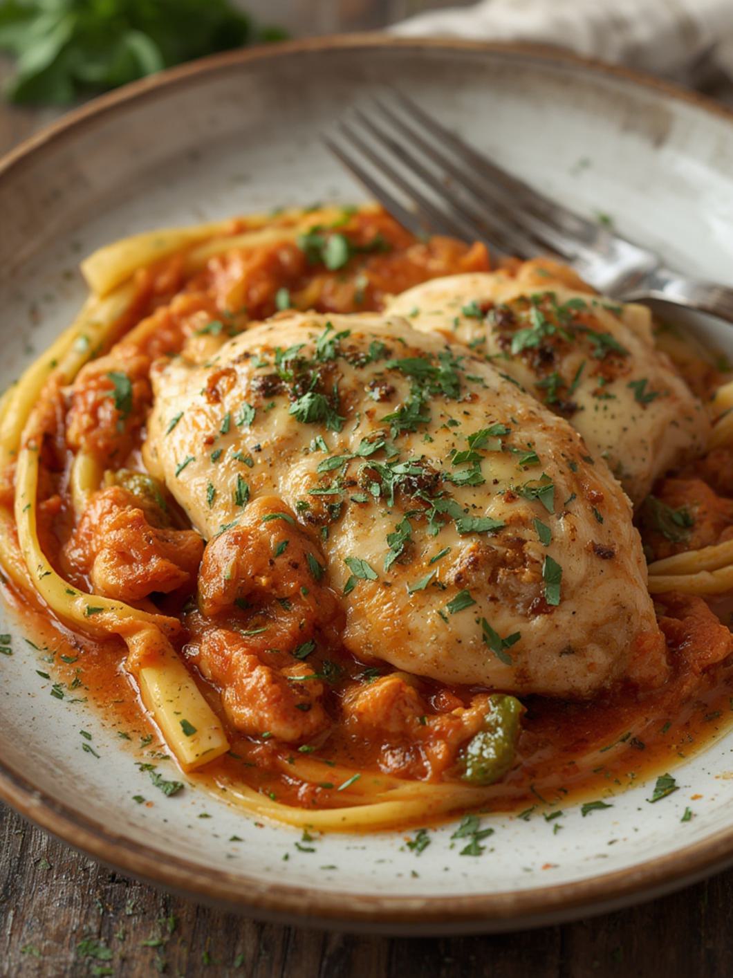 Serving suggestion for Chicken Saltimbocca