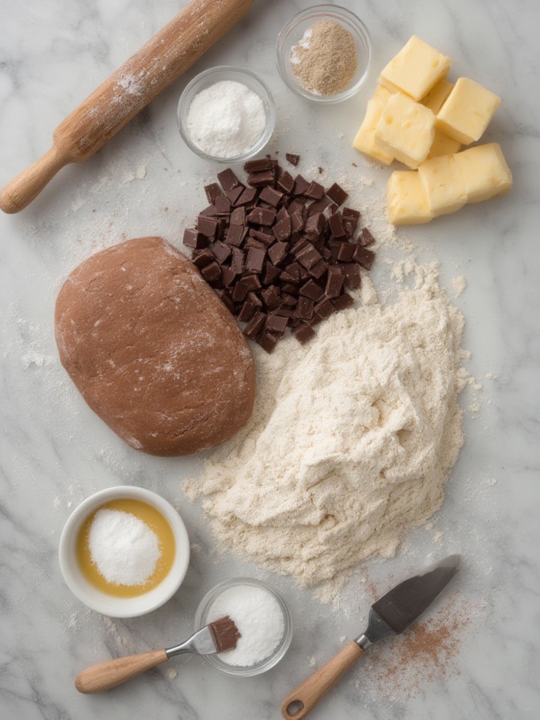 Ingredients for Chocolate Croissants