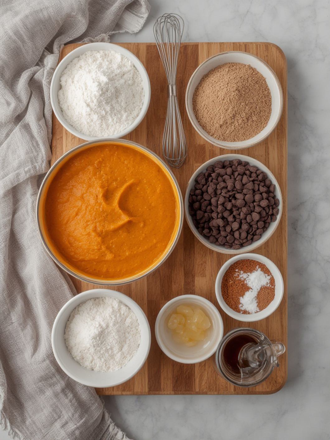 Ingredients for Chocolate Pumpkin Muffins
