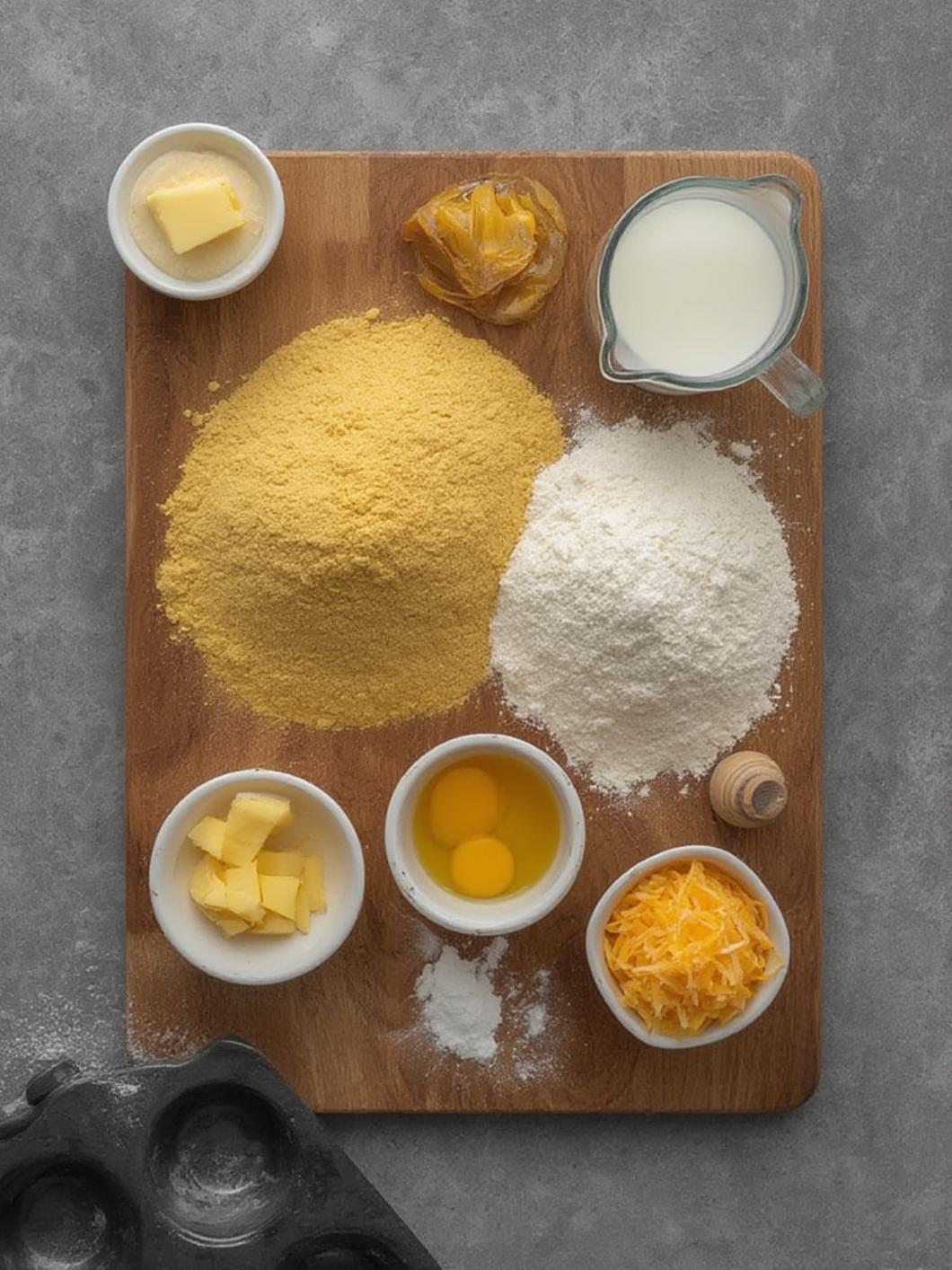 Ingredients for Cornbread Muffins