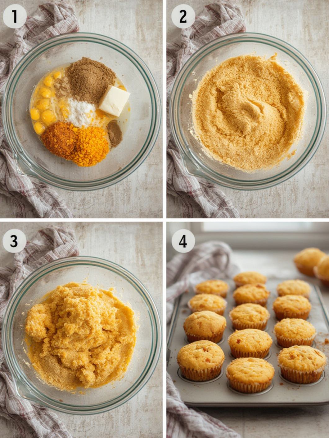 Step-by-Step preparation for Cornbread Muffins