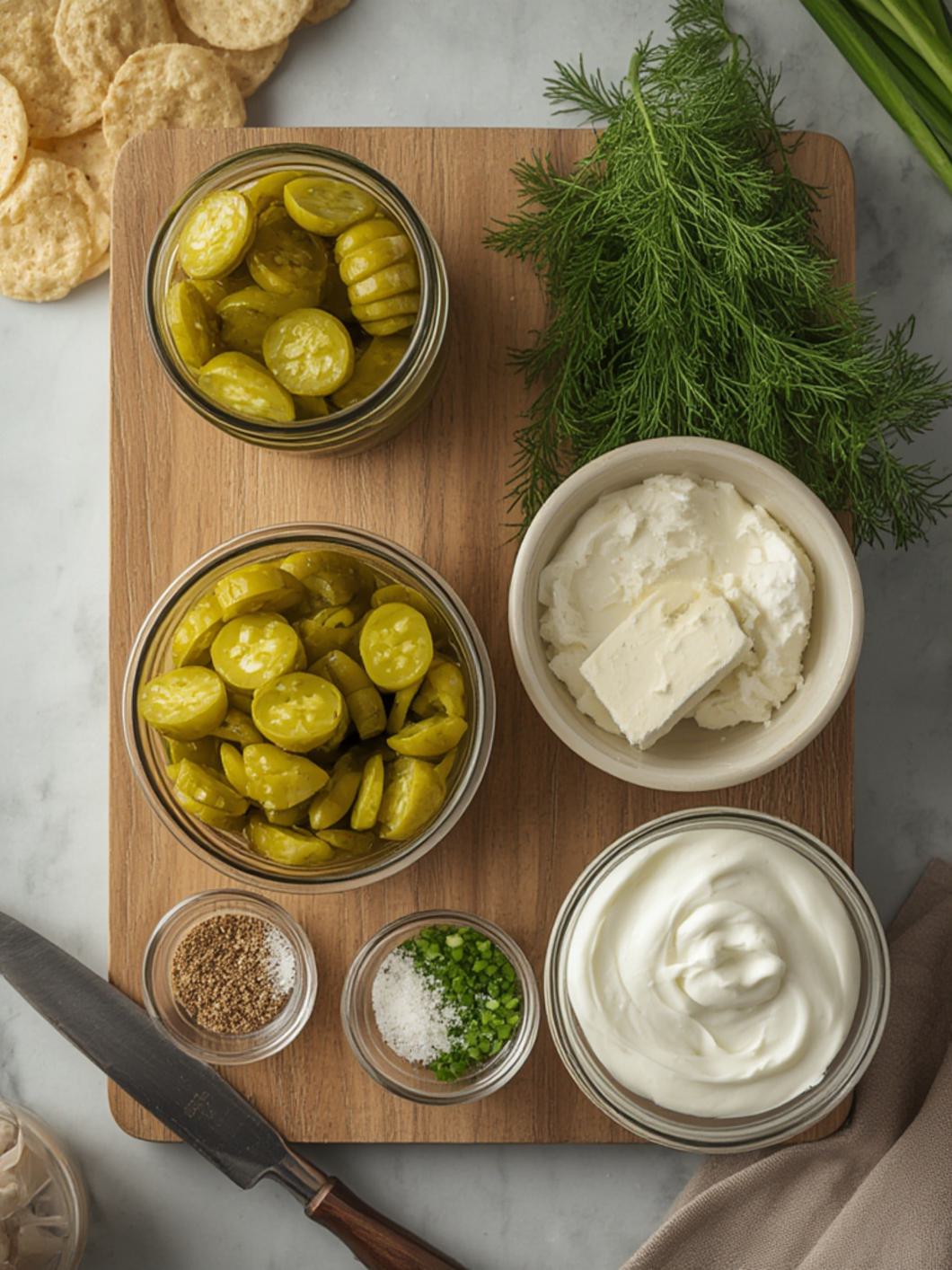 Ingredients for Dill Pickle Dip