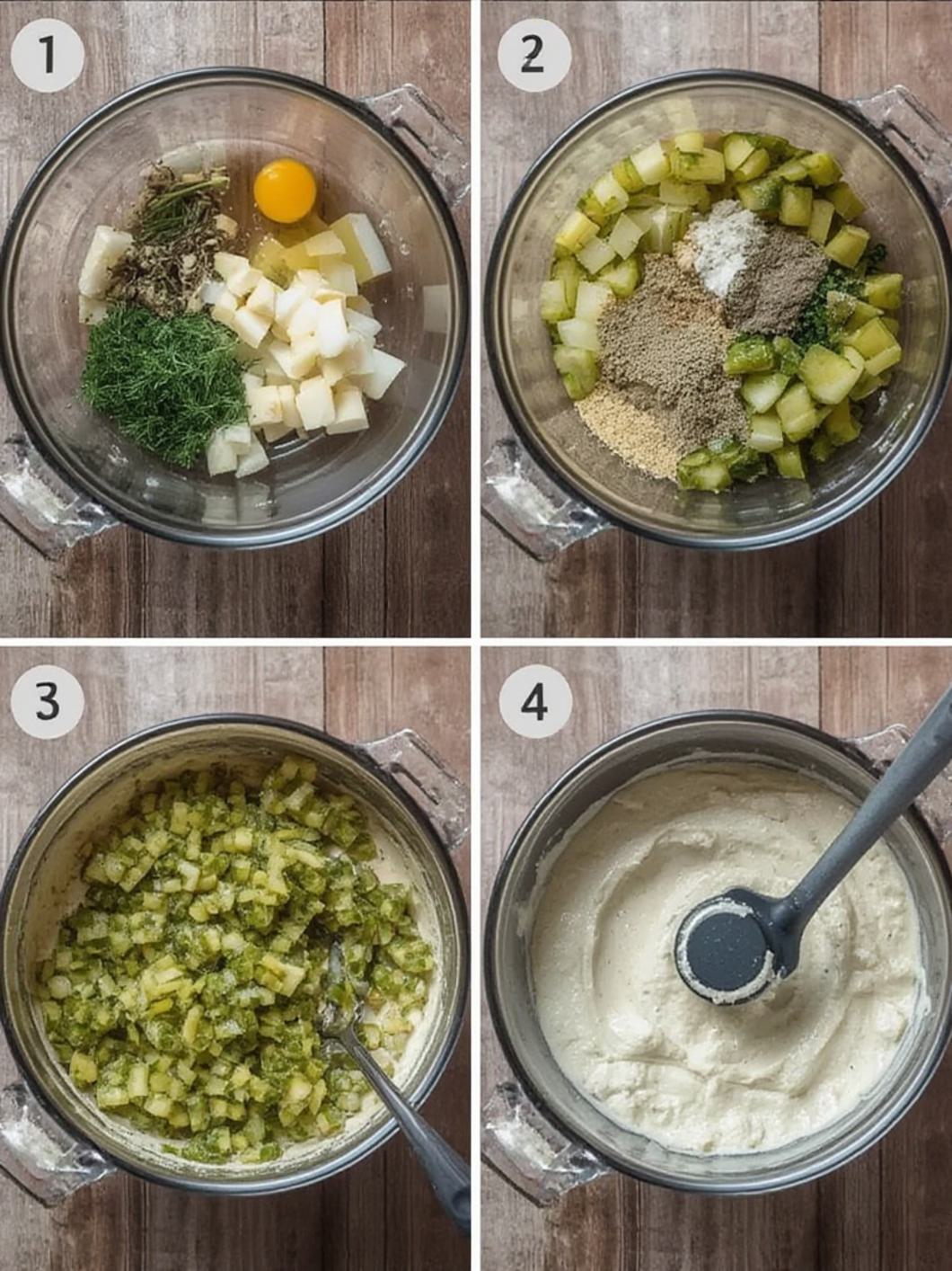 Step-by-Step preparation for Dill Pickle Dip