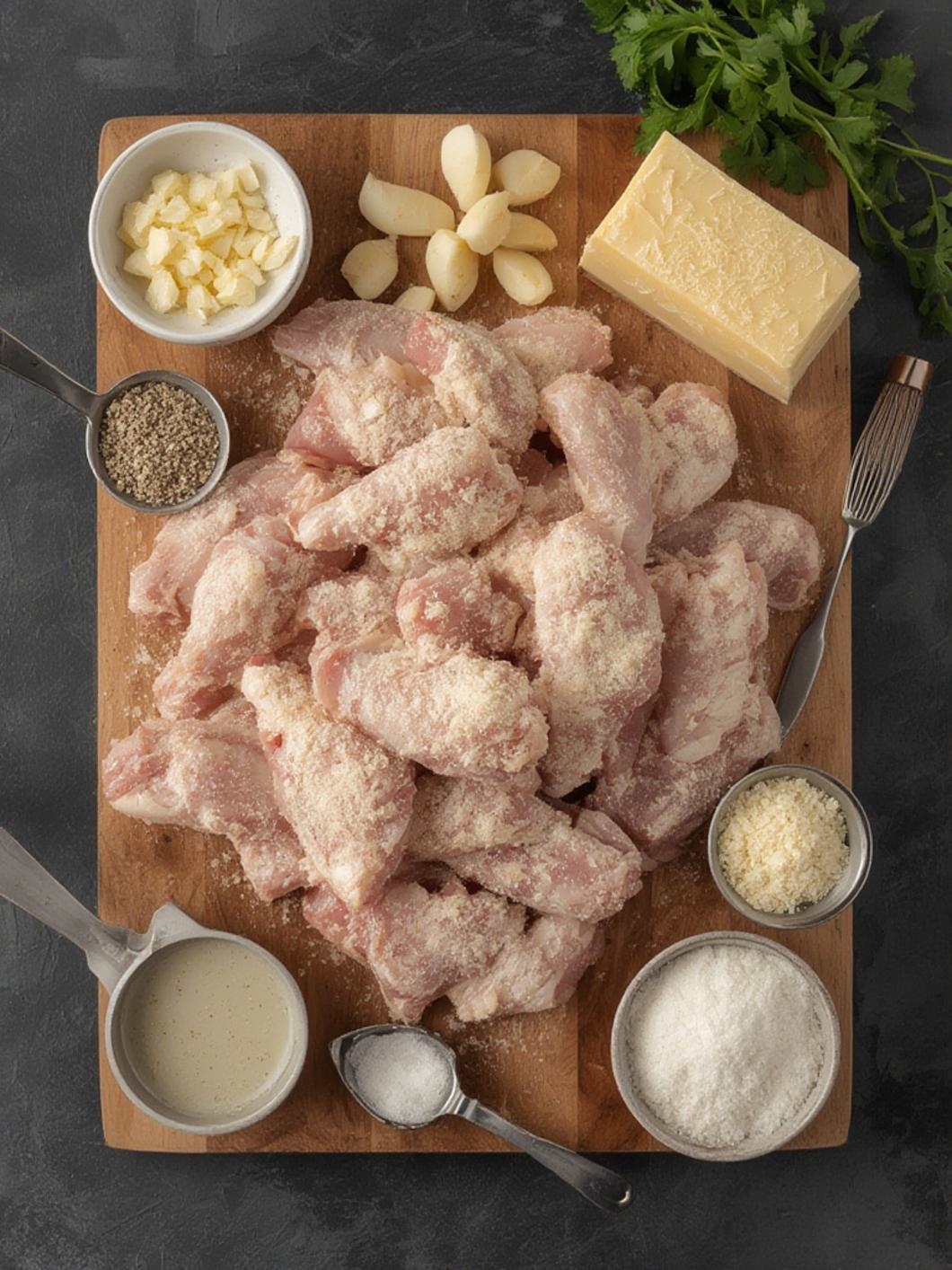 Ingredients for Garlic Parmesan Chicken Wings