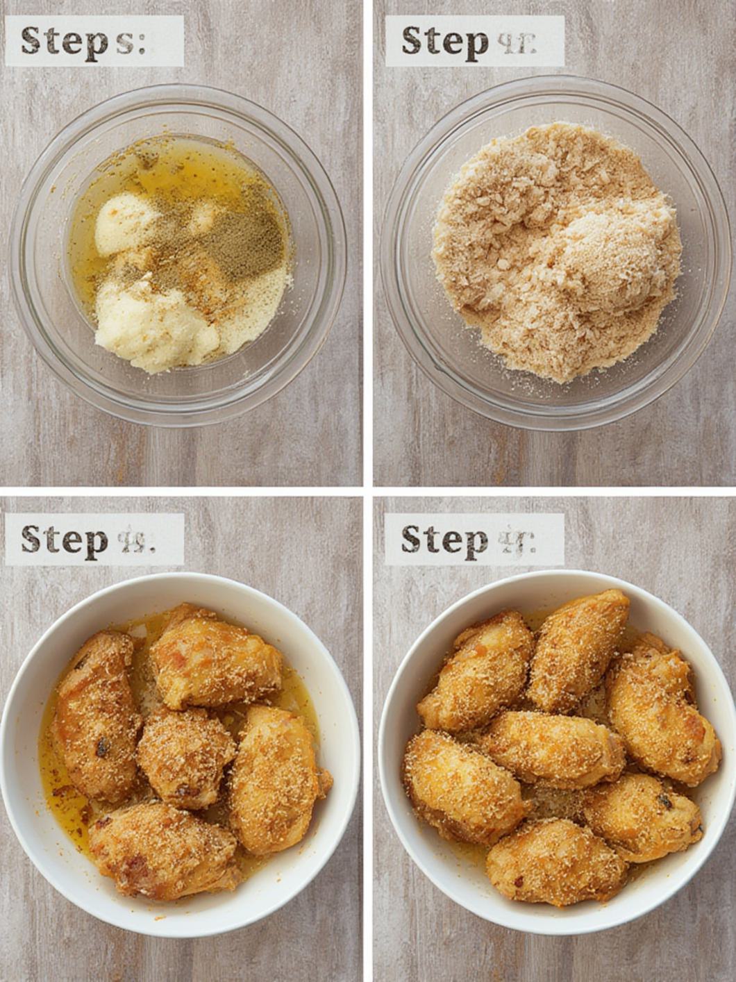 Step-by-Step preparation for Garlic Parmesan Chicken Wings