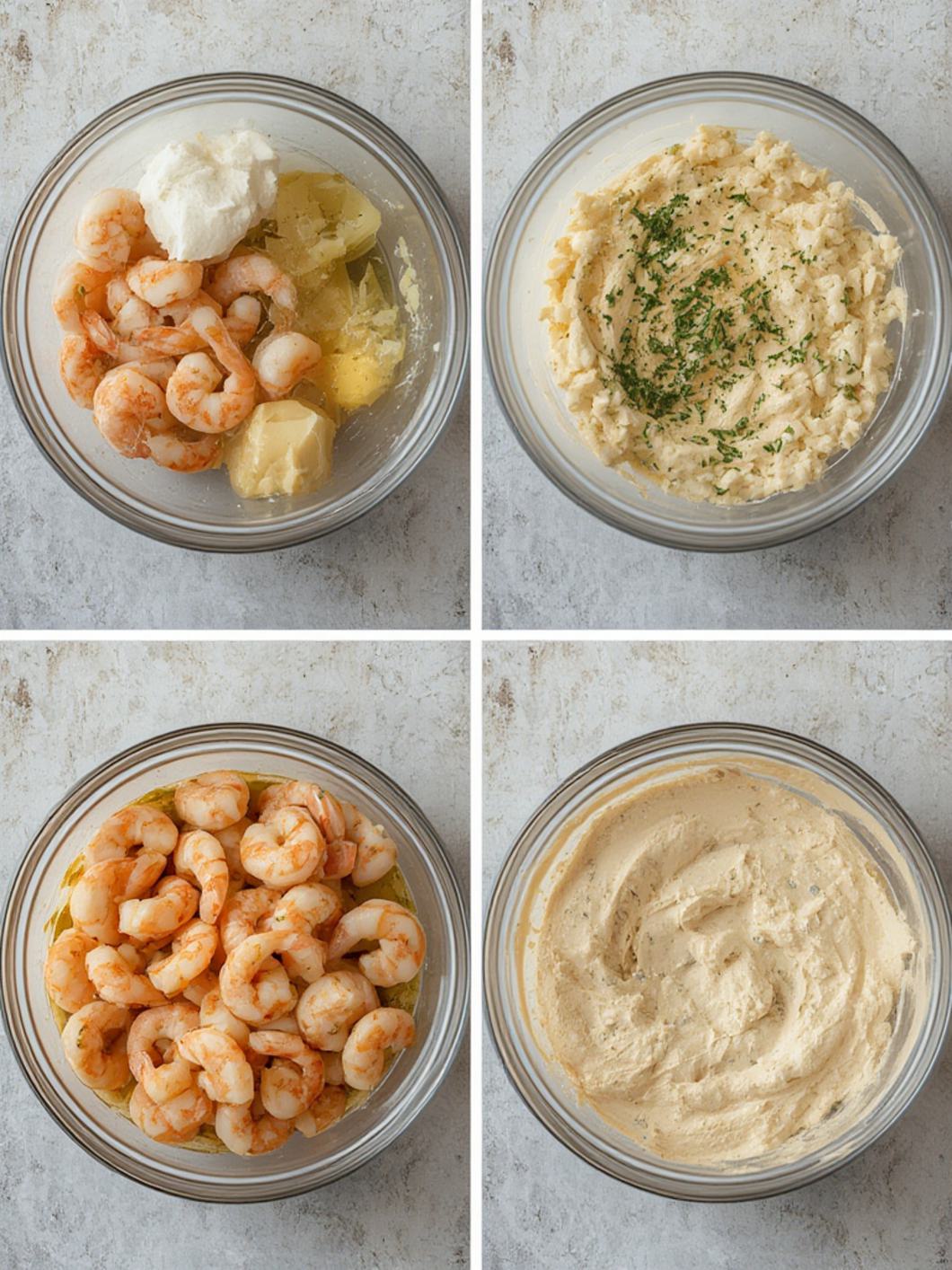 Step-by-Step preparation for Garlic Shrimp Dip