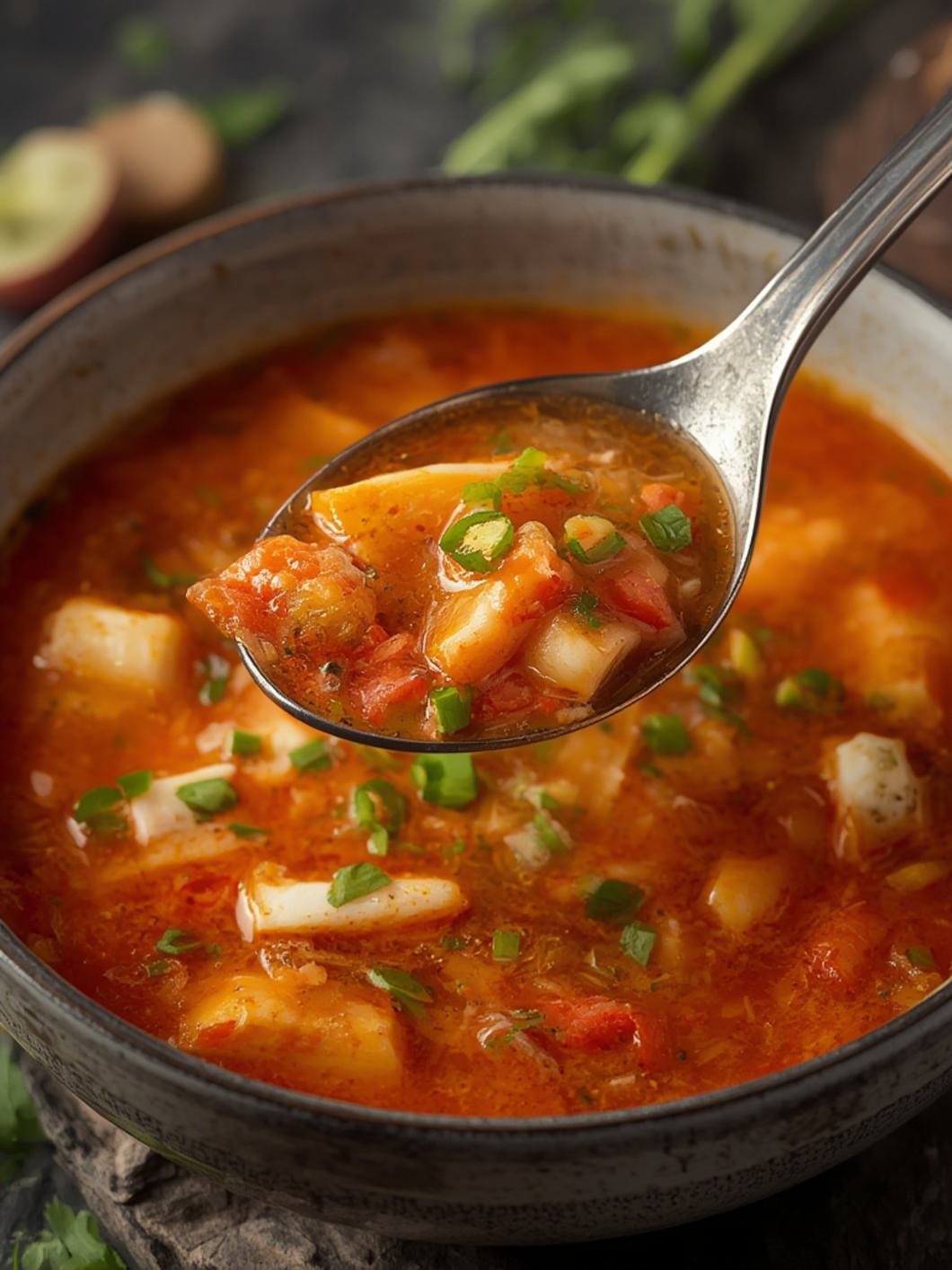 Serving suggestion for Hot and Sour Soup