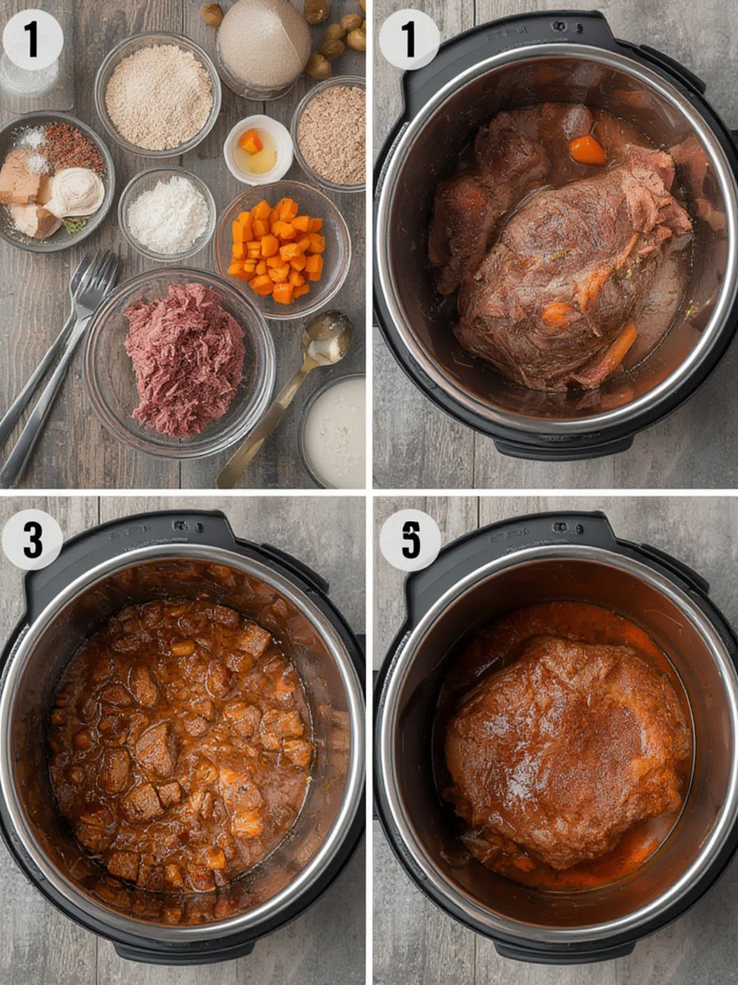 Step-by-Step preparation for instant pot beef roast