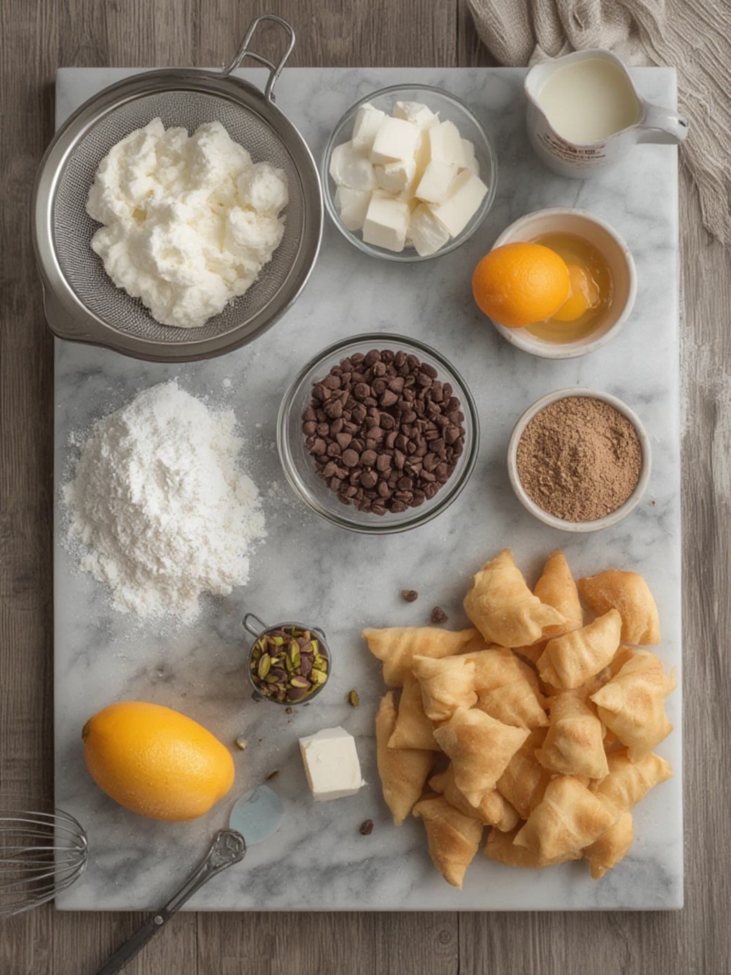 Ingredients for Italian Cannoli Cake