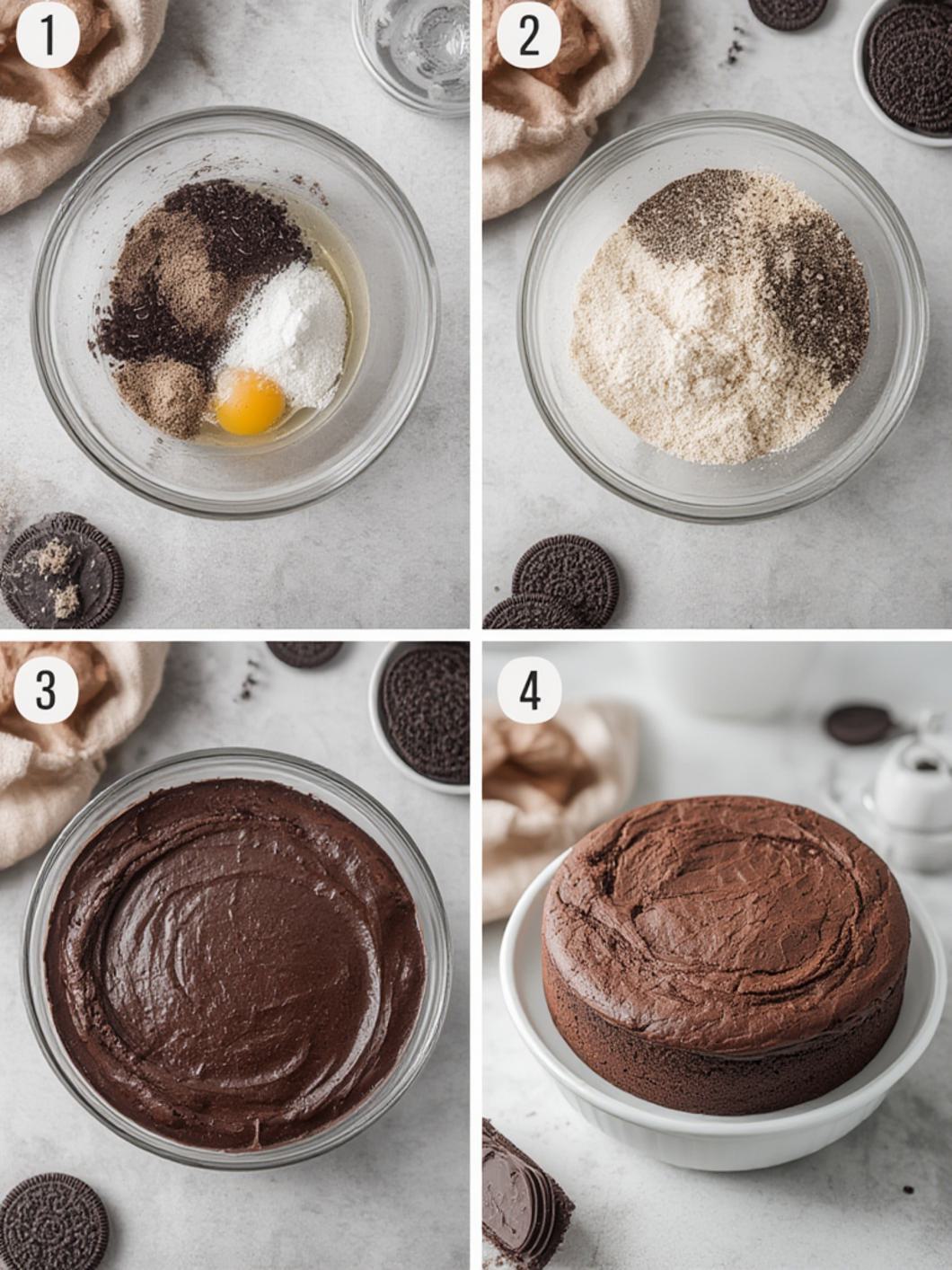 Step-by-Step preparation for Oreo Cake