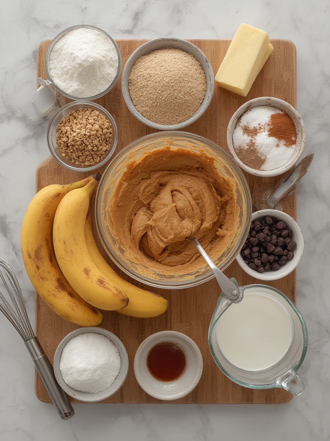 Ingredients for Peanut Butter Banana Muffins