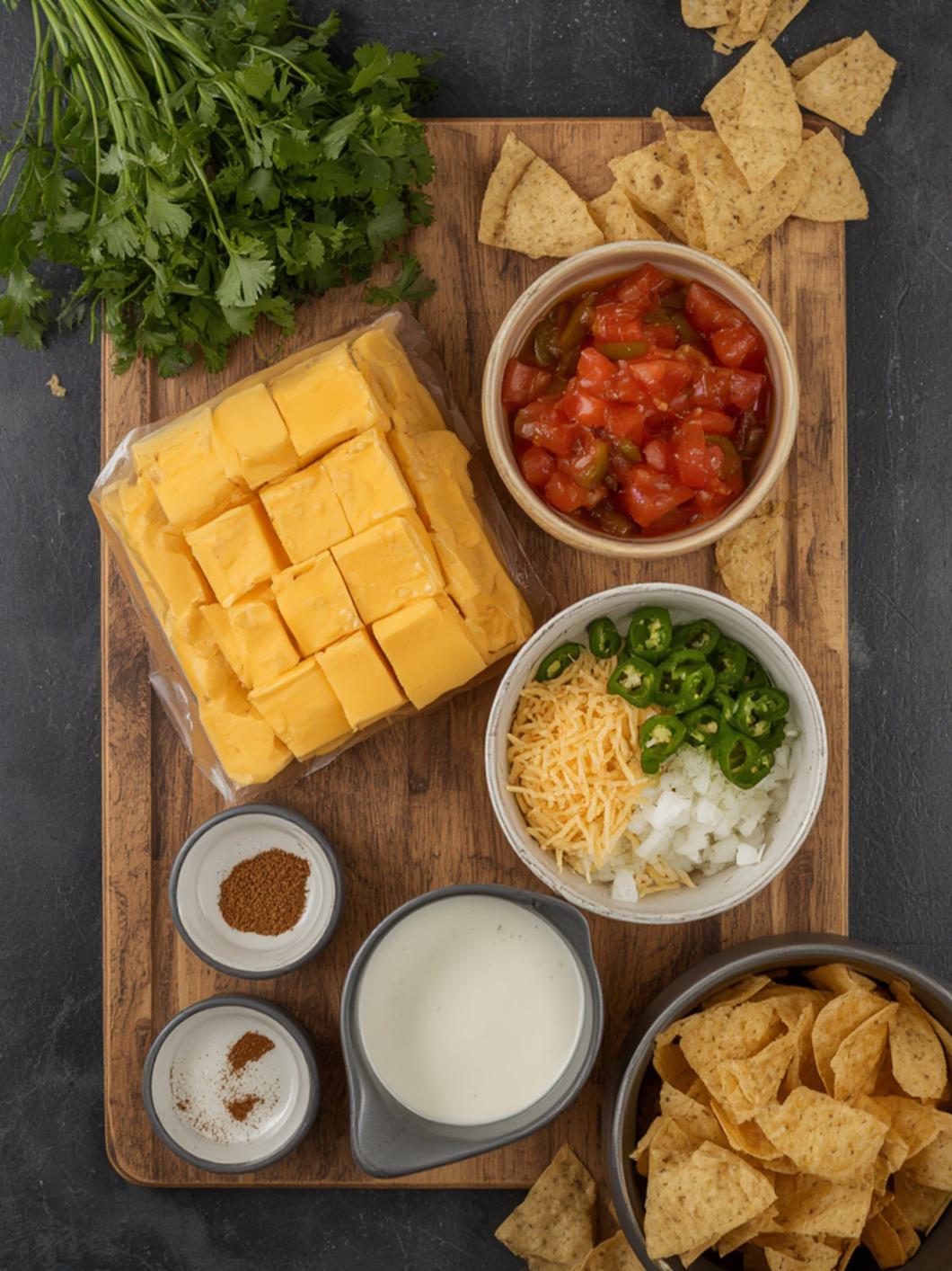 Ingredients for Queso Dip