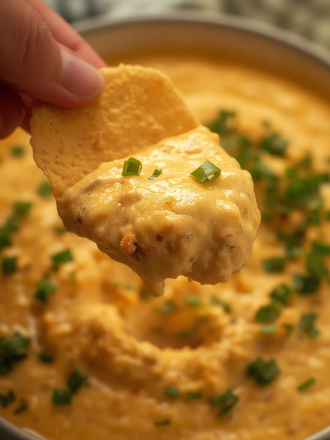 Serving suggestion for Queso Dip