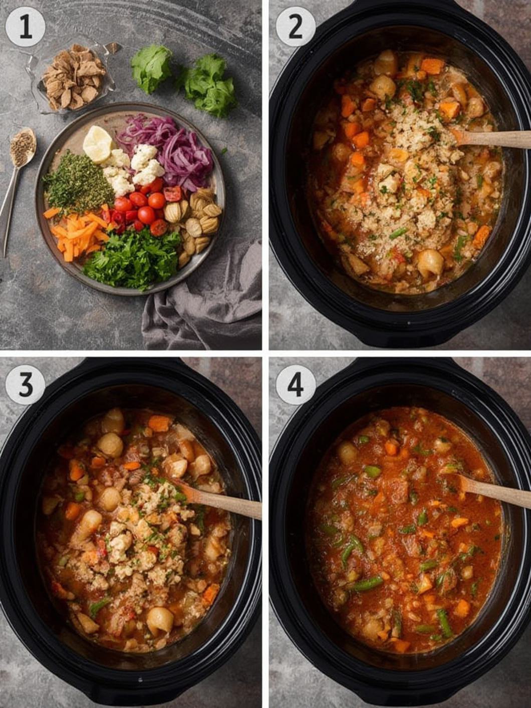Step-by-Step preparation for Slow Cooker Minestrone Soup