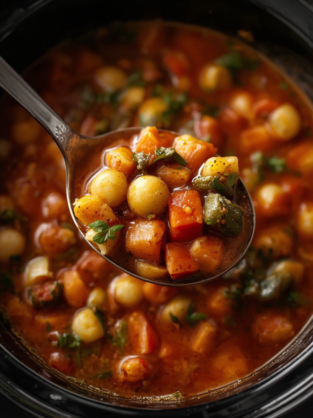 Serving suggestion for Slow Cooker Minestrone Soup Recipe