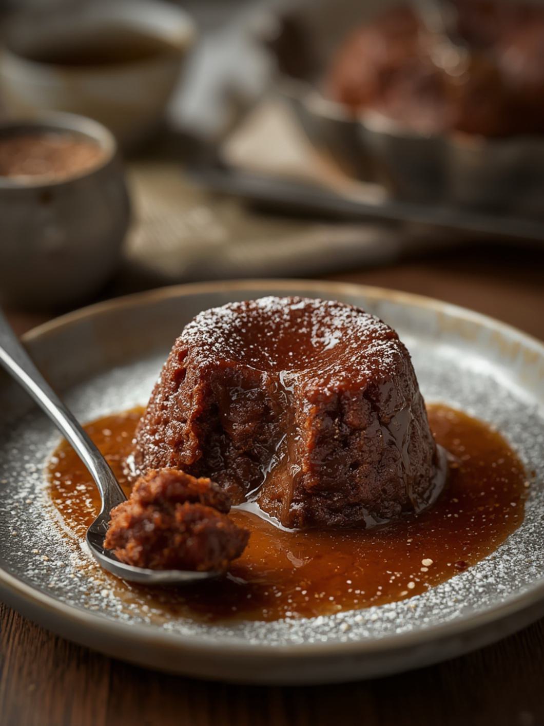 Serving suggestion for Sticky Toffee Pudding