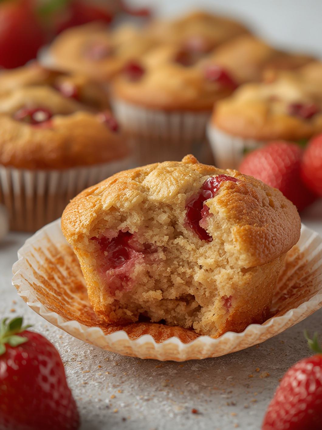 Serving suggestion for Strawberry Muffins