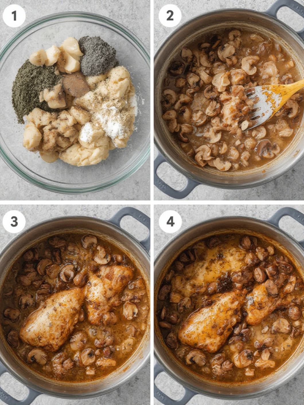 Step-by-Step preparation for Braised Chicken Breast