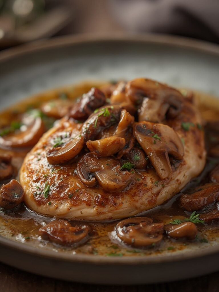 Braised Chicken Breast with Mushrooms