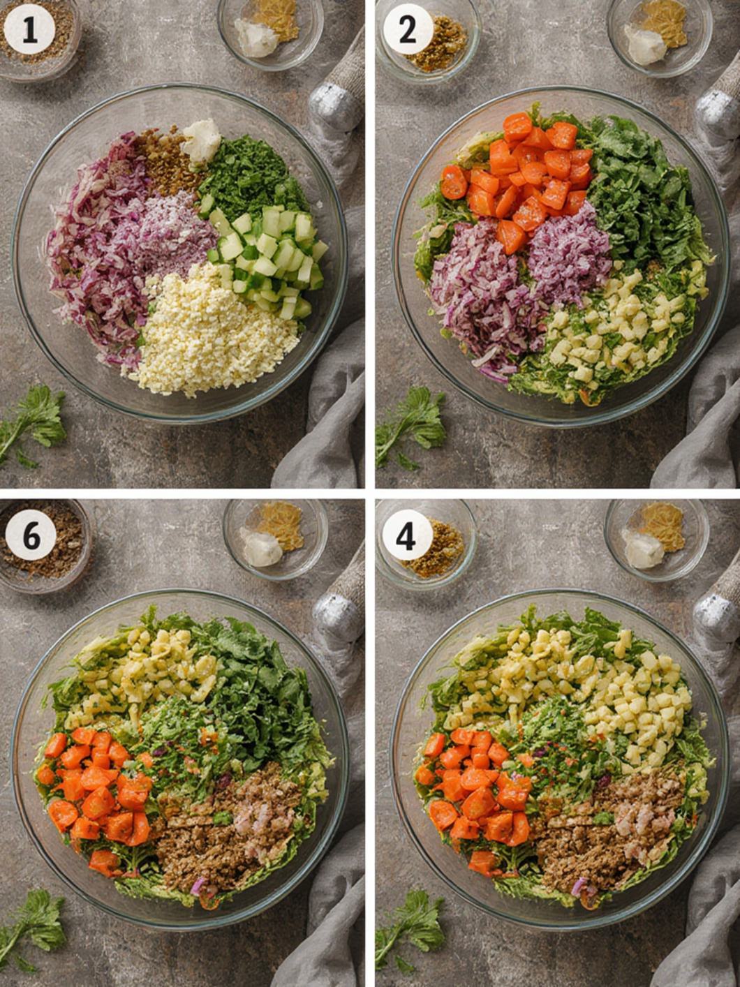 Step-by-Step preparation for Classic Cobb Salad